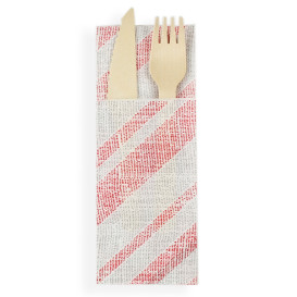 Pocket Fold Paper Napkins Barlovento Red 30x40cm (1200 Units) 