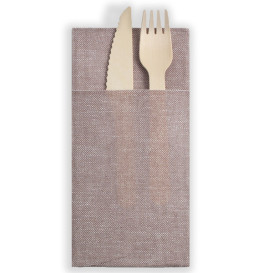 Pocket Fold Paper Napkins Cow Boys Brown 40x40cm (30 Units)