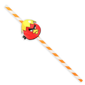Paper Straw Straight "Pájaros" Design Ø0,6cm 24cm (100 Units) 