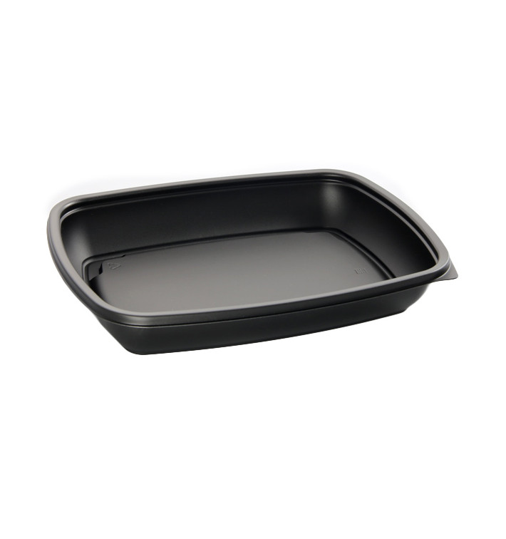 Plastic Deli Container PP Black 600ml 23x16,5cm (75 Units) Plastic Deli Container PP Black 600ml 23x16,5cm (75 Units)