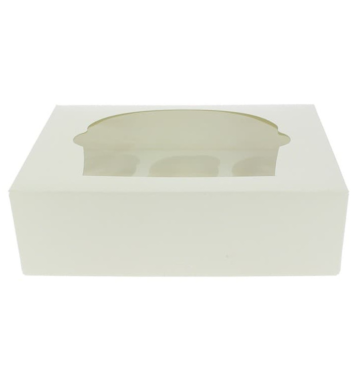 Paper Cupcake Box 6 Slots White 24,3x16,5x7,5cm (100 Units) Paper Cupcake Box 6 Slots White 24,3x16,5x7,5cm (100 Units)