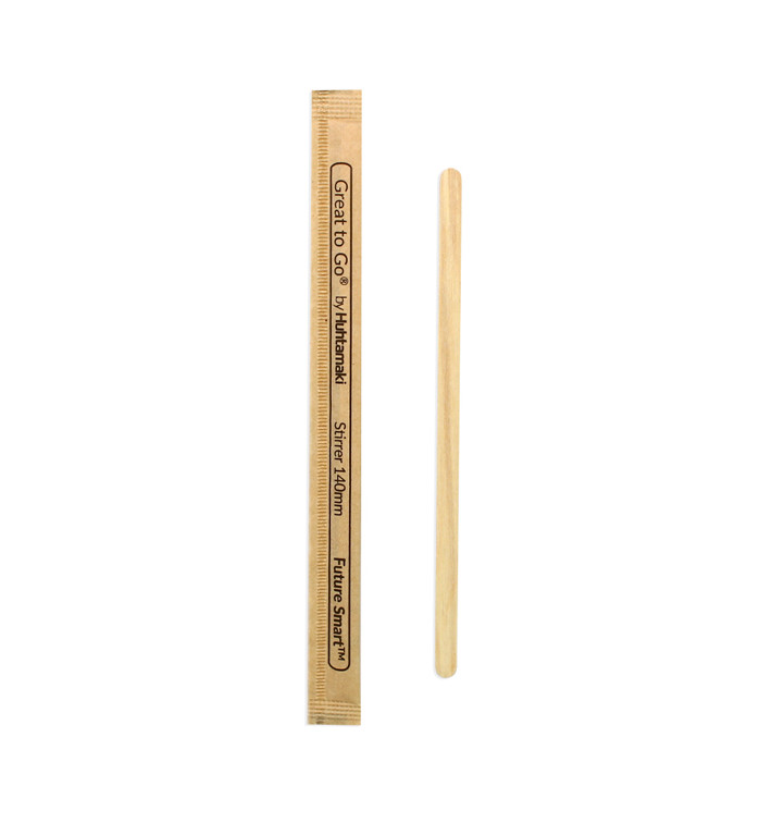 Wooden Coffee Stirrer Wrapped 14cm (10000 Units) Wooden Coffee Stirrer Wrapped 14cm (10000 Units)