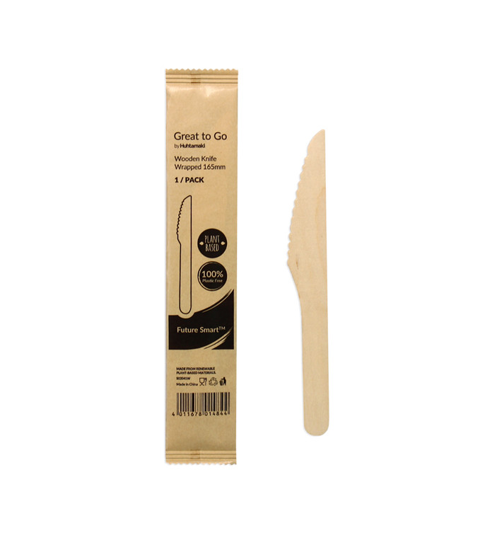 Wooden Knife Wrapped 16,5cm (25 pcs) Wooden Knife Wrapped 16,5cm (25 pcs)