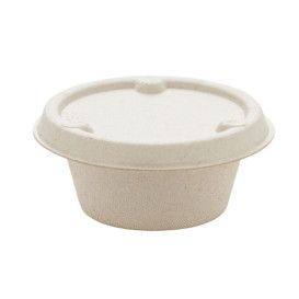 Sucarcane Lid Container 60ml Natural Ø6,0cm (100 Units)