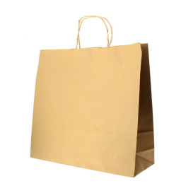 Paper Bag with Handles Kraft Hawanna 100g 32+20x32cm (200 Units)