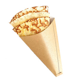 Paper "Crêpes" Cones Kraft 12x2,5x19cm 300g/m2 (100 Units)