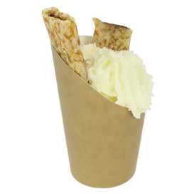 Paper Container Kraft Effect Anti-Grease Large Cup (55 Units)