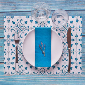 Paper Placemats 30x40cm "La Valenciana" Turquoise 40g/m² (1000 Units)