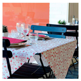 Pre-Cut Paper Tablecloth 1x1m "La Valenciana" Burgurdy 40g/m² (400 Units)