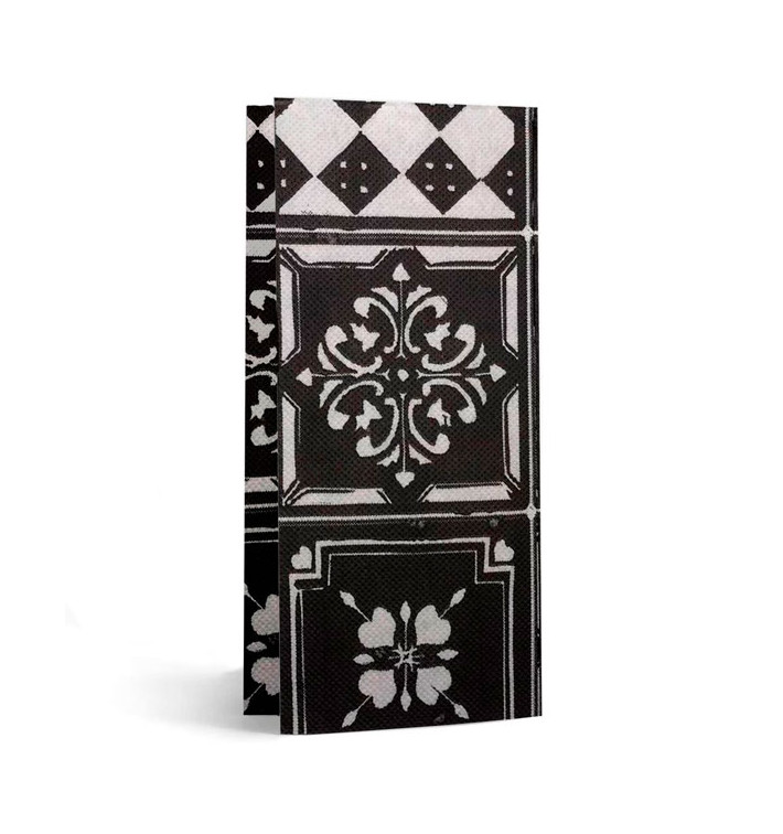 Paper Napkin Double Point 1/8 33x40cm "Alhambra" Black (2000 Units) Paper Napkin Double Point 1/8 33x40cm "Alhambra" Black (2000 Units)