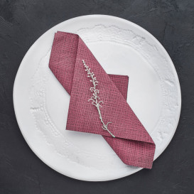 Paper Napkin Double Point 40x40cm "Between Lines" Burgundy (50 Units) 