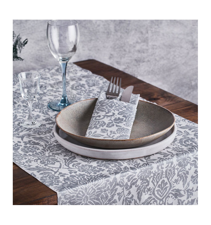 Airlaid Tablecloth Roll 0,4x48m "Versalles" Grey 50g/m² P30cm (6 Units) Airlaid Tablecloth Roll 0,4x48m "Versalles" Grey 50g/m² P30cm (6 Units)