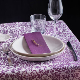 Airlaid Tablecloth Roll 1,2x25m "Versalles" Purple 50g/m² (1 Unit)