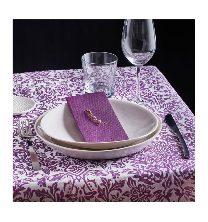 Airlaid Tablecloth Roll 1,2x25m "Versalles" Purple 50g/m² (1 Unit) Airlaid Tablecloth Roll 1,2x25m "Versalles" Purple 50g/m² (1 Unit)