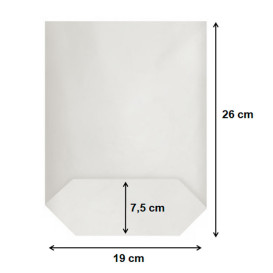 Paper Bag with Hexagonal Base White 19x26cm (50 Units)