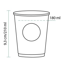 Paper Cup PLA "BioWare" Vending Eco-Friendly-Friendly 8 Oz/240ml Ø7,0cm (100 Units)