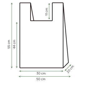 Plastic T-Shirt Bag 100% Biodegradable 50x55cm (100 Units) 