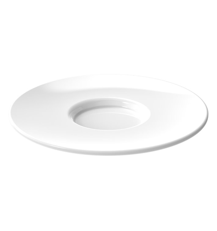 Reusable Plastic Plate SAN for Cup “Espresso” White 80ml (36 Units)