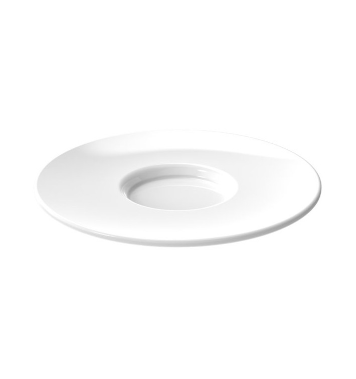 Reusable Plastic Plate SAN for Cup “Espresso” White 80ml (36 Units)