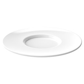 Reusable Plastic Plate SAN for Cup “Cappuccino” White 166ml (36 Units)