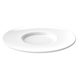 Reusable Plastic Plate SAN for Cup “Cappuccino” White 166ml (36 Units)