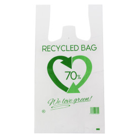 Plastic T-Shirt Bag 70% Recycled 30x40cm 50µm (100 Units)