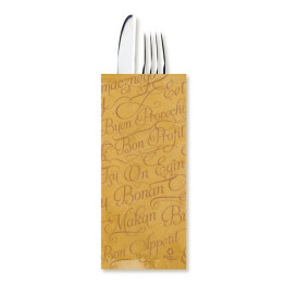 Paper Cutlery Envelopes with Napkin "Buen Provecho" Kraft (100 Units)