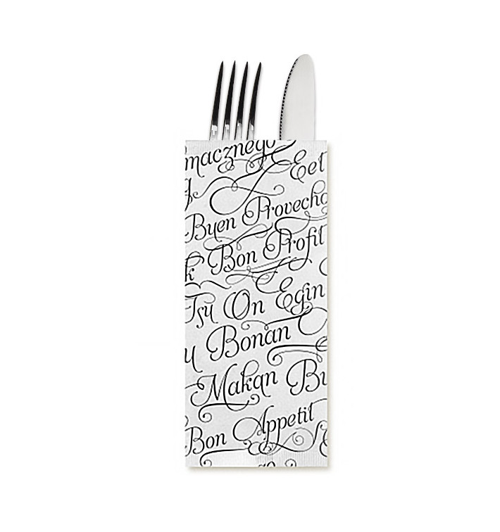 Paper Cutlery Envelopes with Napkin "Buen Provecho" (100 Units) Paper Cutlery Envelopes with Napkin "Buen Provecho" (100 Units)