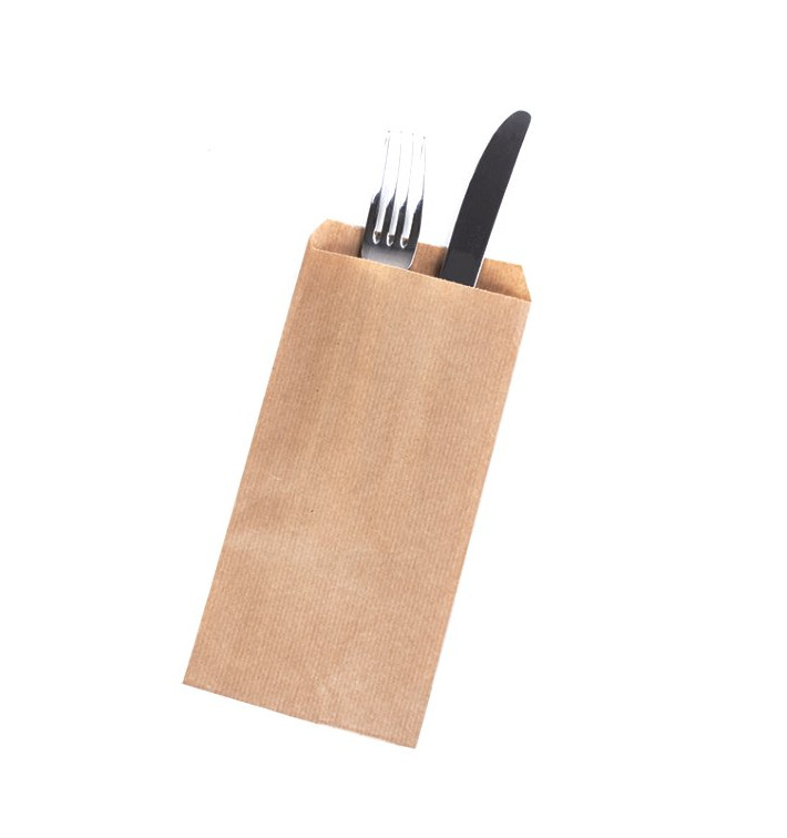 Paper Cutlery Envelopes Kraft Laid 9x24cm (1000 Units) Paper Cutlery Envelopes Kraft Laid 9x24cm (1000 Units)