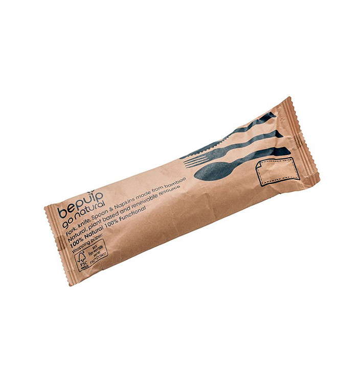 Set Cutlery Bamboo with Napkin 3Pcs (50 Sets) Set Cutlery Bamboo with Napkin 3Pcs (50 Sets)