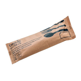 Set Cutlery Bamboo with Napkin 3Pcs (300 Sets)