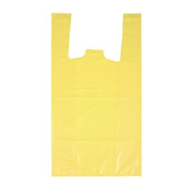 Plastic T-Shirt Bag 70% Recycled “Colors” Yellow 42x53cm 50µm (40 Units) 