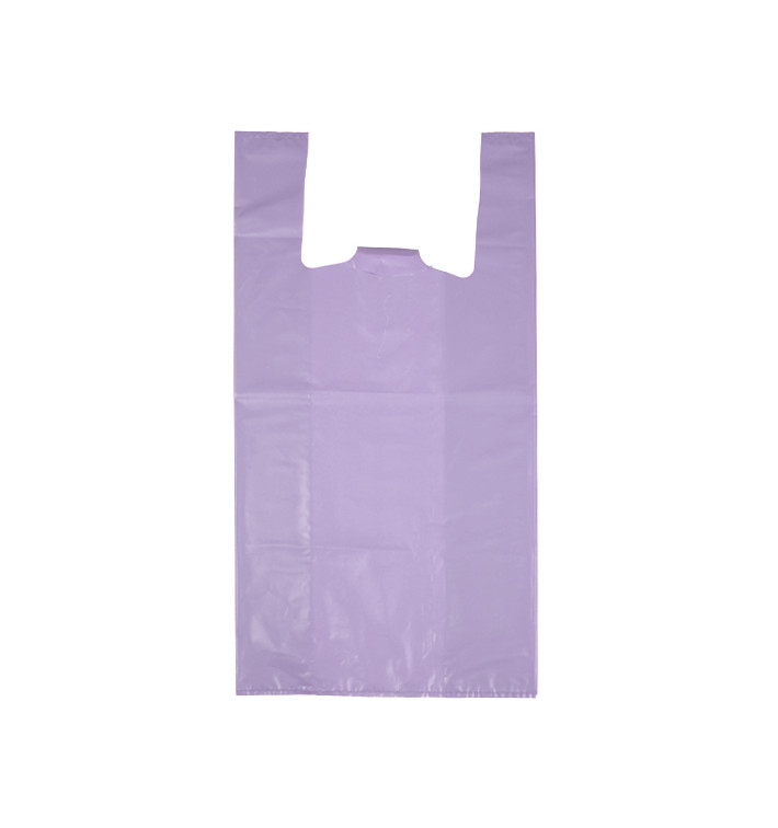 Plastic T-Shirt Bag 70% Recycled “Colors” Lilac 42x53cm 50µm (40 Units) Plastic T-Shirt Bag 70% Recycled “Colors” Lilac 42x53cm 50µm (40 Units)