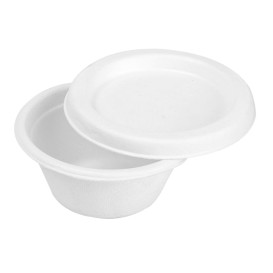 Sucarcane Lid Container Bagasse White 60ml (2500 Units)