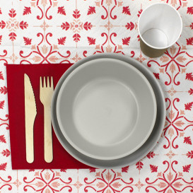 Pre-Cut Paper Tablecloth 1x1m "La Valenciana" Burgurdy 40g/m² (400 Units)