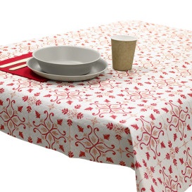Pre-Cut Paper Tablecloth 1x1m "La Valenciana" Burgurdy 40g/m² (400 Units)