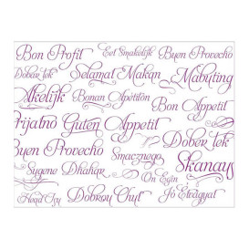 Placemat of Paper in Fuchsia "Buen Provecho" 30x40cm 40g/m² (1.000 Units)