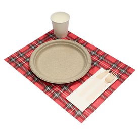 Placemat of Paper in Red "Glasgow" 30x40cm 40g/m² (1.000 Units)