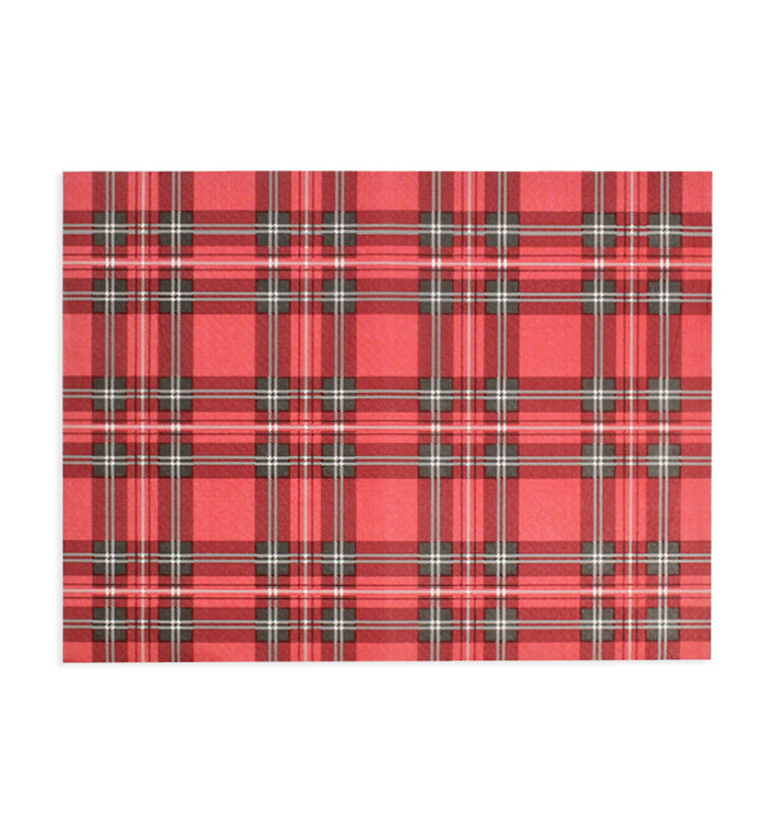 Placemat of Paper in Red "Glasgow" 30x40cm 40g/m² (1.000 Units)