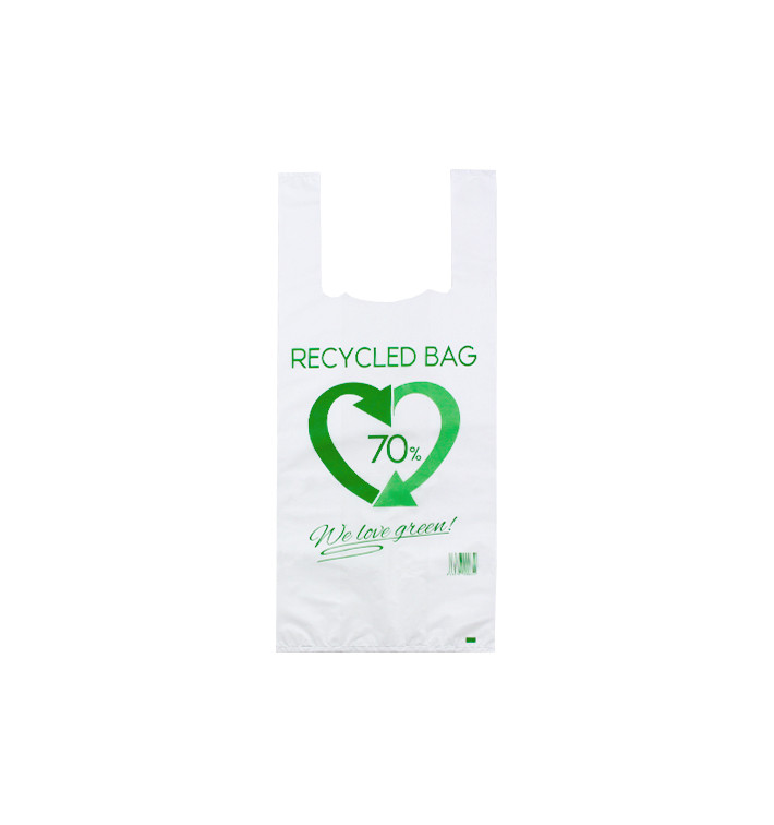 Plastic T-Shirt Bag 70% Recycled 35x50cm 50µm (1.000 Units)