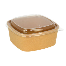 Paper Container Kraft Square 1000ml 17x17x6,5cm (50 Units)