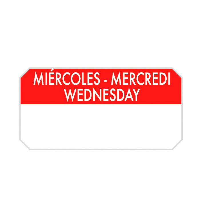 Self-Adhesive Rectangular Roll "Wednesday" 5x2,5cm (1.000 Units) Self-Adhesive Rectangular Roll "Wednesday" 5x2,5cm (1.000 Units)