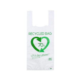 Plastic T-Shirt Bag 70% Recycled 35x50cm 50µm (100 Units) 