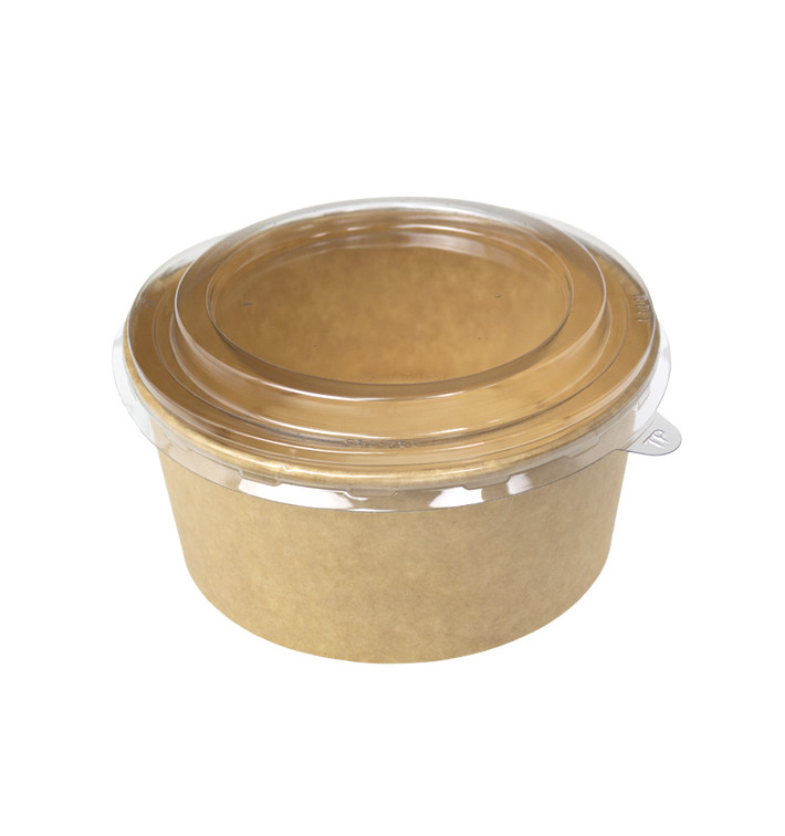 Paper Kraft-Kraft Soup Bowl with PP Lid 750ml (300 Units) Paper Kraft-Kraft Soup Bowl with PP Lid 750ml (300 Units)