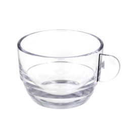 Reusable Plastic Cup SAN “Cappuccino” Transparent 166ml (36 Units)