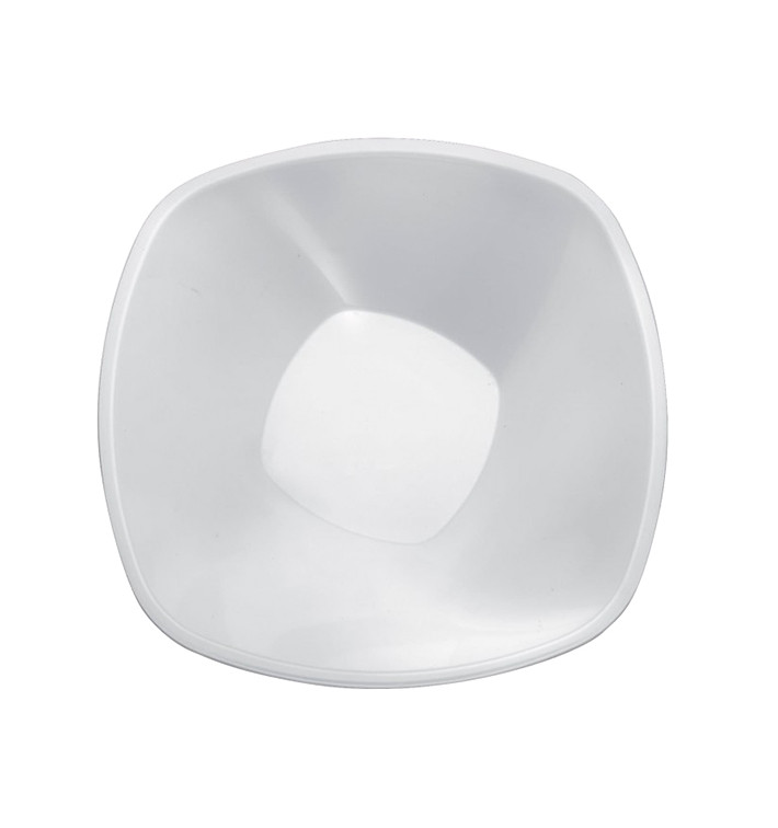 Plastic Bowl PP "Square" White 1250ml Ø21cml (60 Units) Plastic Bowl PP "Square" White 1250ml Ø21cml (60 Units)