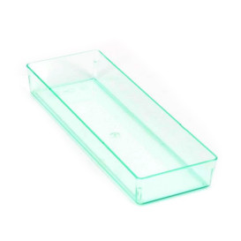 Plastic Tray PS Rectangular shape Water Green 13,1x4,6 cm (12 Units) 