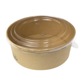 Paper Kraft-Kraft Soup Bowl with PP Lid 1000ml (25 Units)