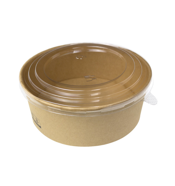 Paper Kraft-Kraft Soup Bowl with PP Lid 1000ml (25 Units) Paper Kraft-Kraft Soup Bowl with PP Lid 1000ml (25 Units)