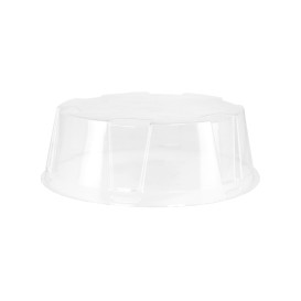 Plastic Cake Slice Container Clear Black Base Ø24x8cm (10 Units) 